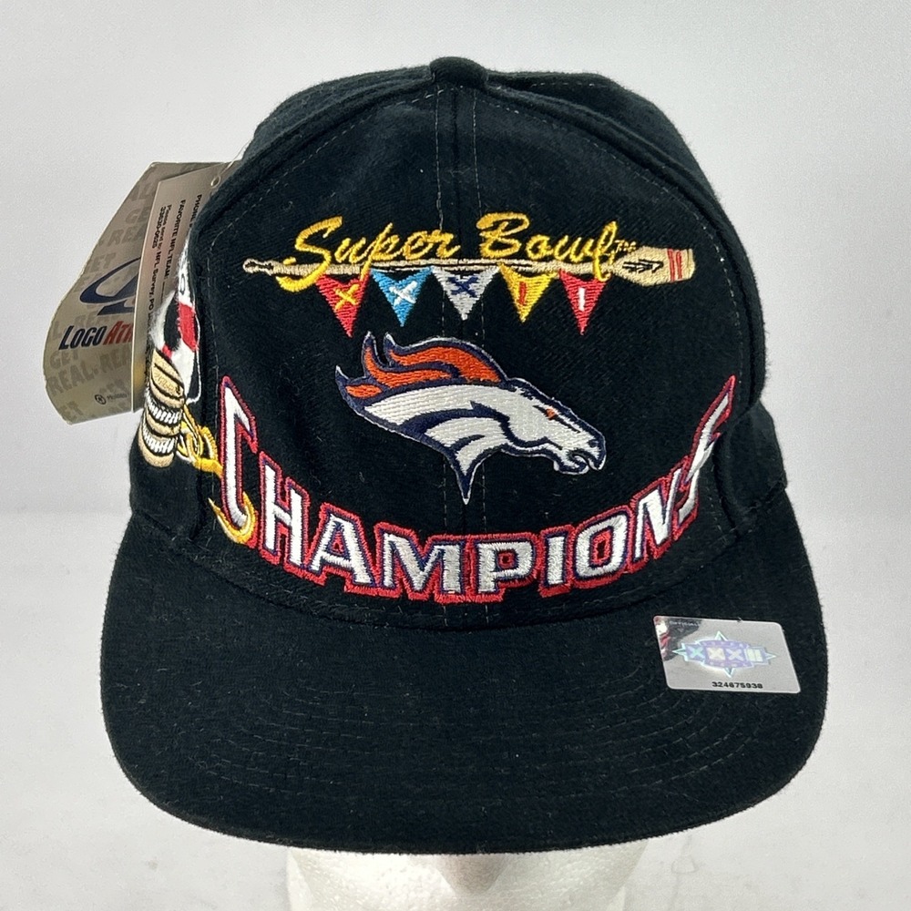 Vintage Denver Broncos Hat Cap Snap Back Super Bowl XXXII Champion Logo Athletic